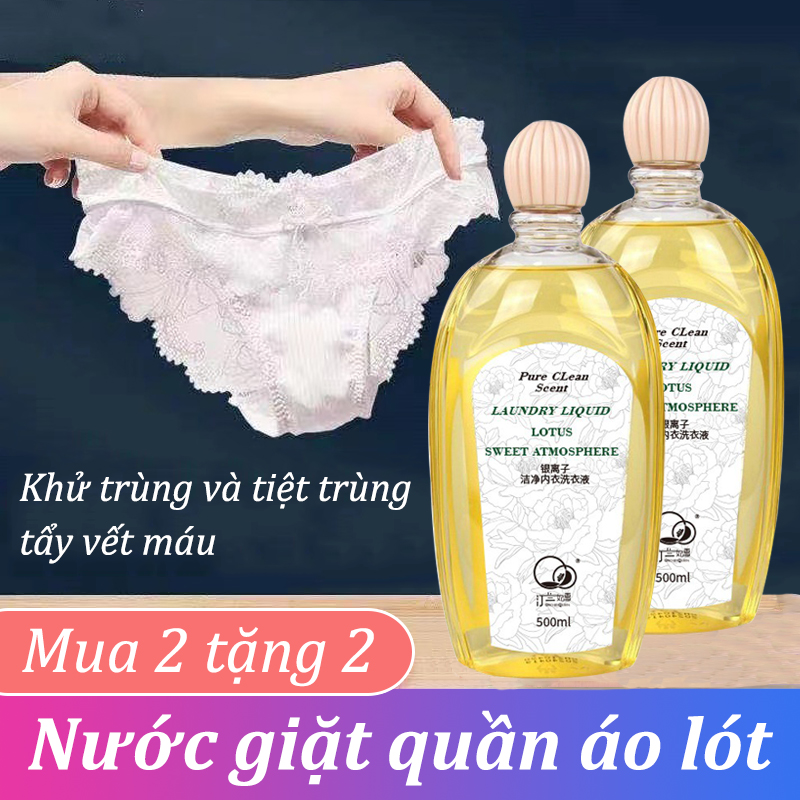 Nước giặt Đặc biệt để giặt đồ lót Nước giặt quần áo lót Dịch rửa đồ lót của phụ nữ Nước giặt kháng khuẩn Khử trùng đồ lót, Khử trùng và tiệt trùng, tẩy vết máu 500ML