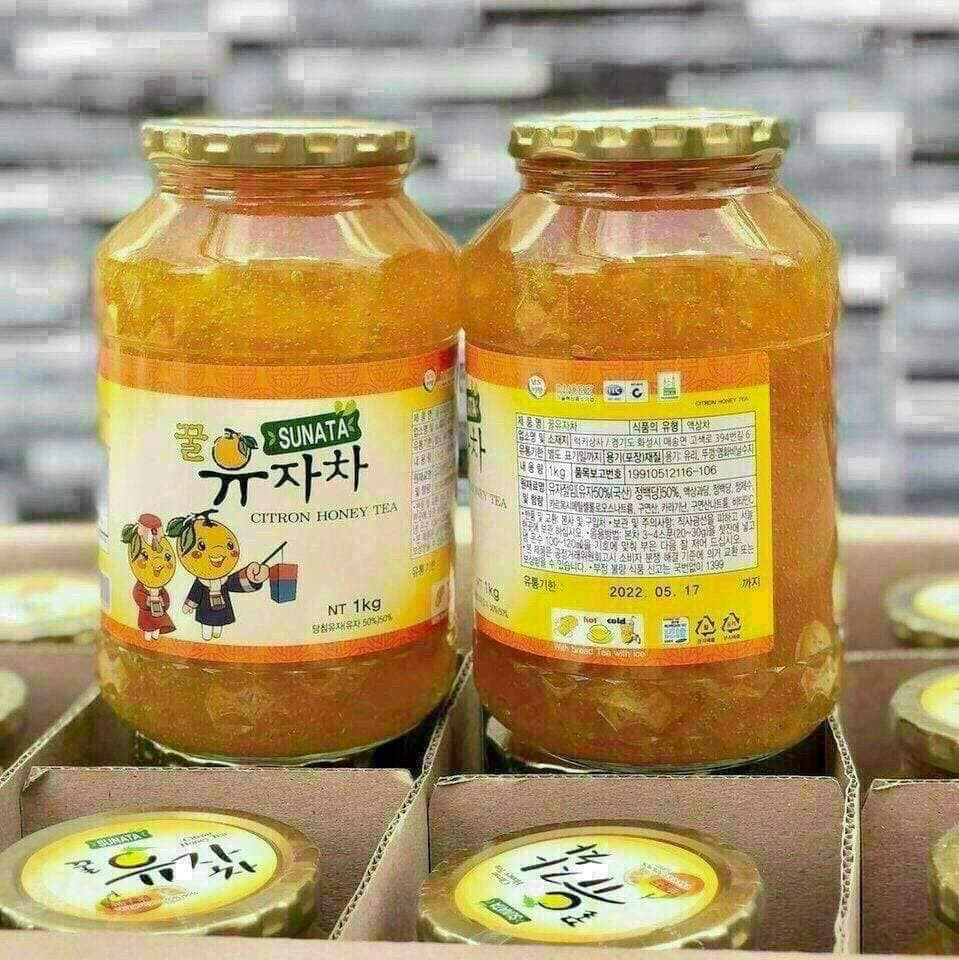 Sale sốc! Mật ong chanh, mật ong sâm Sunata Hàn Quốc lọ 1 kg, 500g date T1/2025