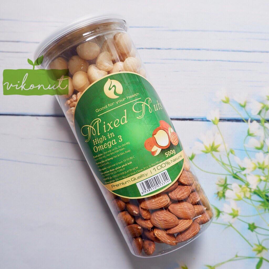 Mix hạt 4 loại nhân Macca Óc chó hạnh nhân nướng hạt điều