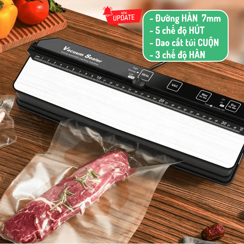 Máy Hút Chân Không Thực Phẩm AP13 Hút Mạnh Mẽ 2 Động Cơ, Nâng Cấp Đường Hàn Dày 7mm, Kiểm Soát Hút, Tháo Rời Tách Biệt Vệ Sinh Dễ Dàng