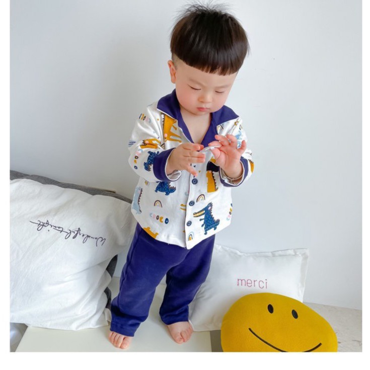 Đồ bộ quần áo dài tay cho bé - bộ pizama trẻ em khủng long QATE792