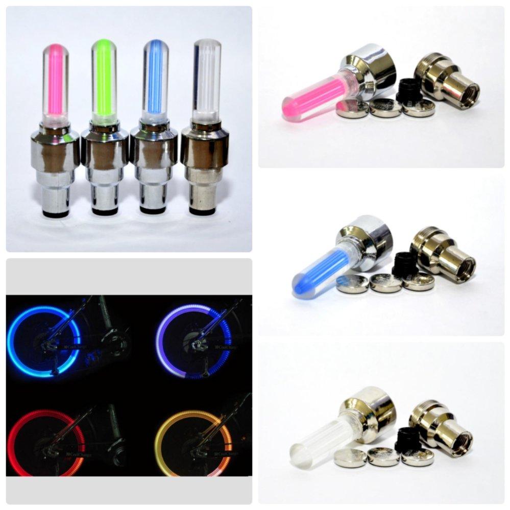 Bộ 2 đèn led xe máy gắn van bánh xe, gồm 2 bóng và phụ kiện xe máy, xe đạp, xe đạp điện, đồ chơi trợ sáng phù hợp serius, wave, winner,excenter