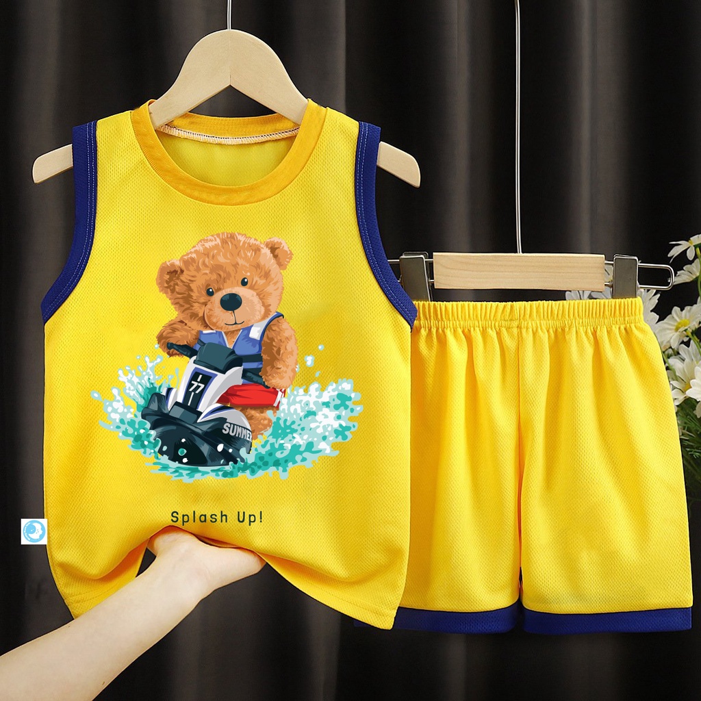 Bộ quần áo Bé trai in hình đáng yêu TT2 kiểu dáng sát nách thể thao chất vải thể thao mát mịn từ 10kg đến 28kg- shop NEMOKIDS-TT2