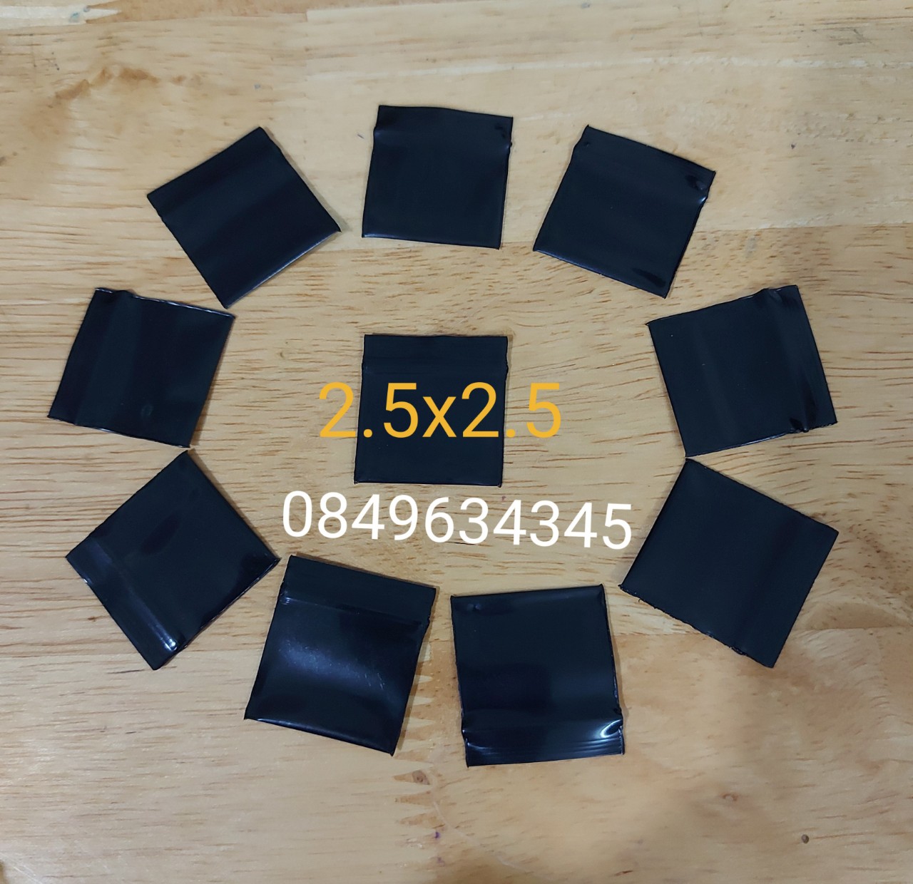 Combo 100 cái túi zip mini nhỏ màu đen 2.5x2.5 dày đẹp