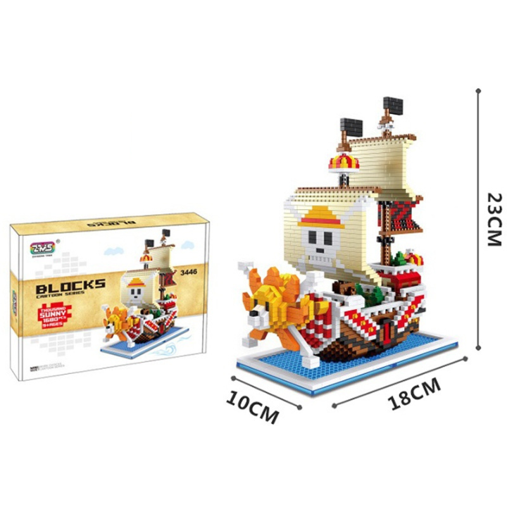 Đồ chơi lắp ráp mô hình tàu One Piece thuyền thousand sunny của vua hải tặc mũ rơm râu trắng moby dick going merry.