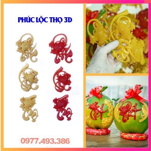 Chữ nổi thư pháp 3d-combo phúc, lộc, thọthanghacalligraphy