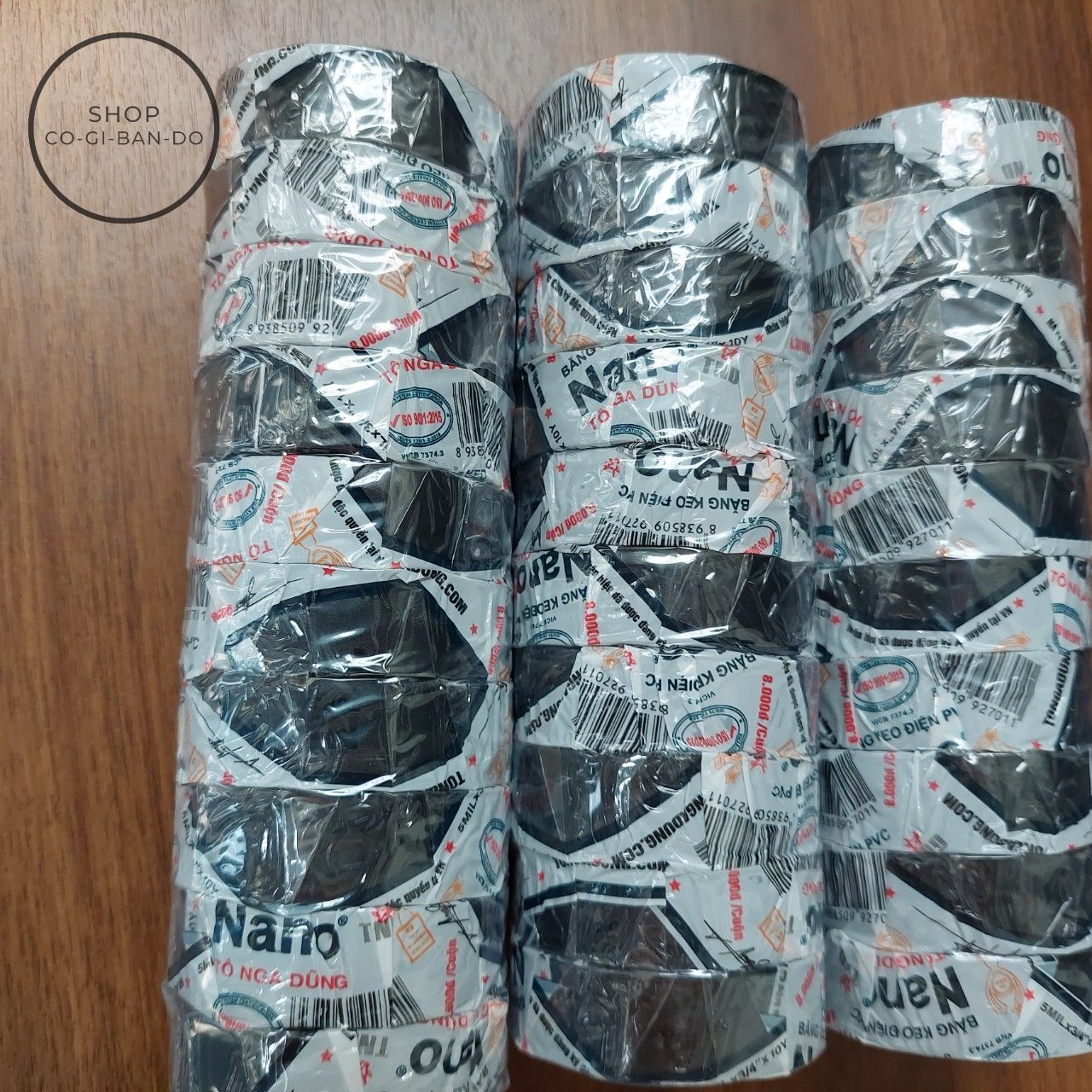 Băng keo điện màu đen Nano Tô Nga Dũng 10yard 30 cuộn dùng để quấn cách điện các mối nối dây điện