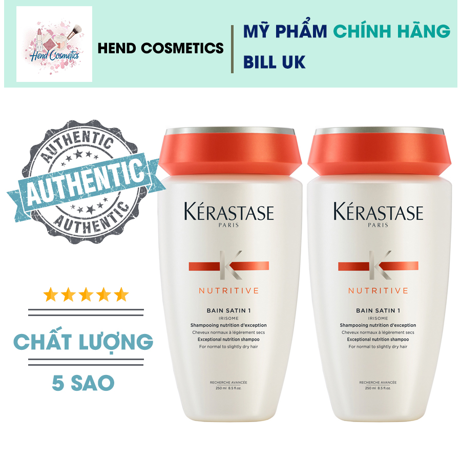 Set dầu gội dành cho tóc khô xơ Kerastase Bain Satin 1 Shampoo For Normal to Slightly Dry Hair 2 x 250ml