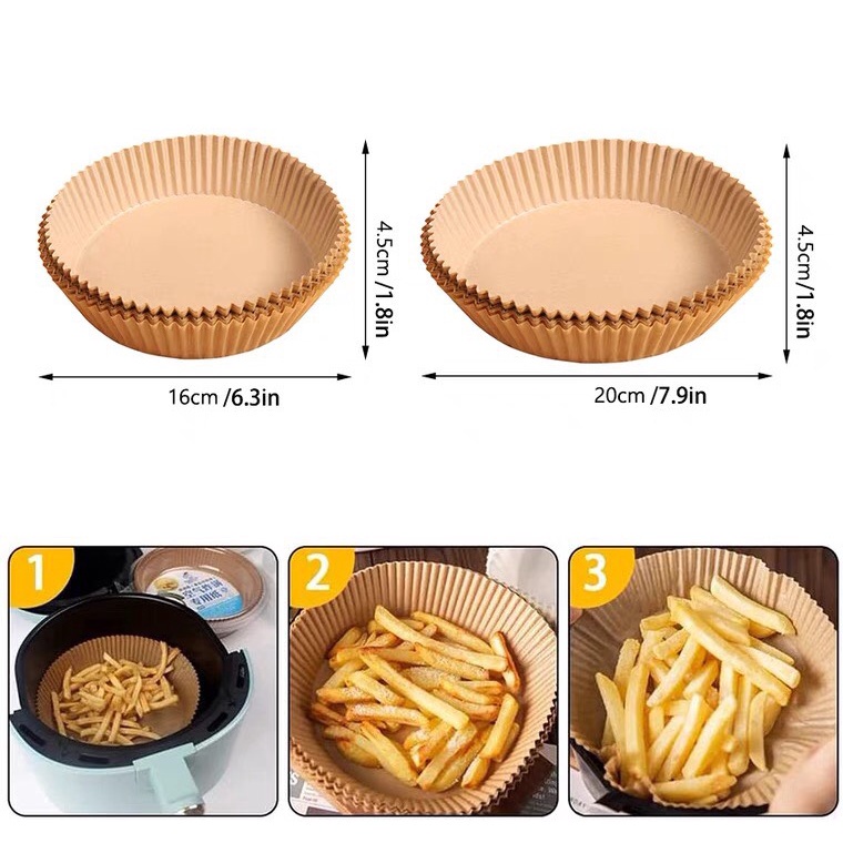 10 tờ giấy nến lót nồi chiên không dầu, kích thước 20 cm