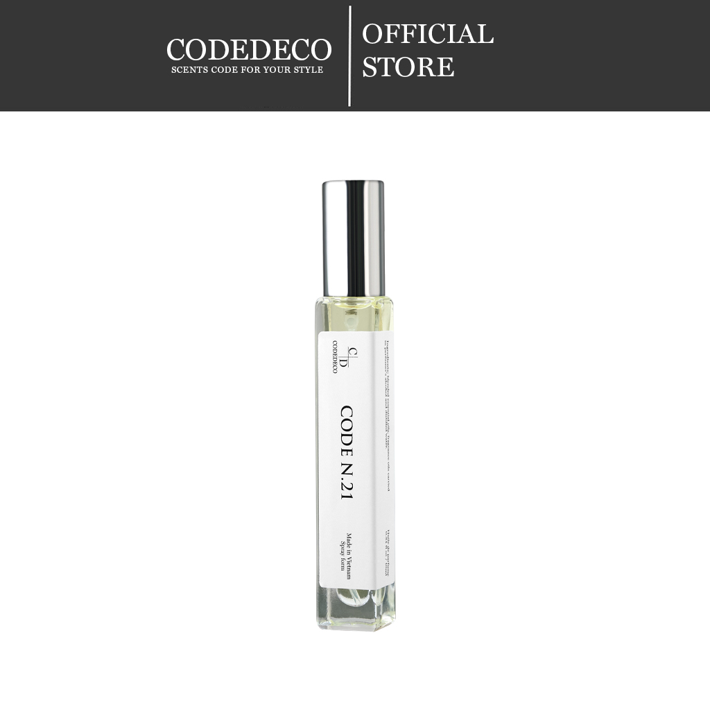 Tinh dầu nước hoa CODEDECO Code N.21 10ml, Phóng Khoáng, Nam Tính, Cuốn Hút