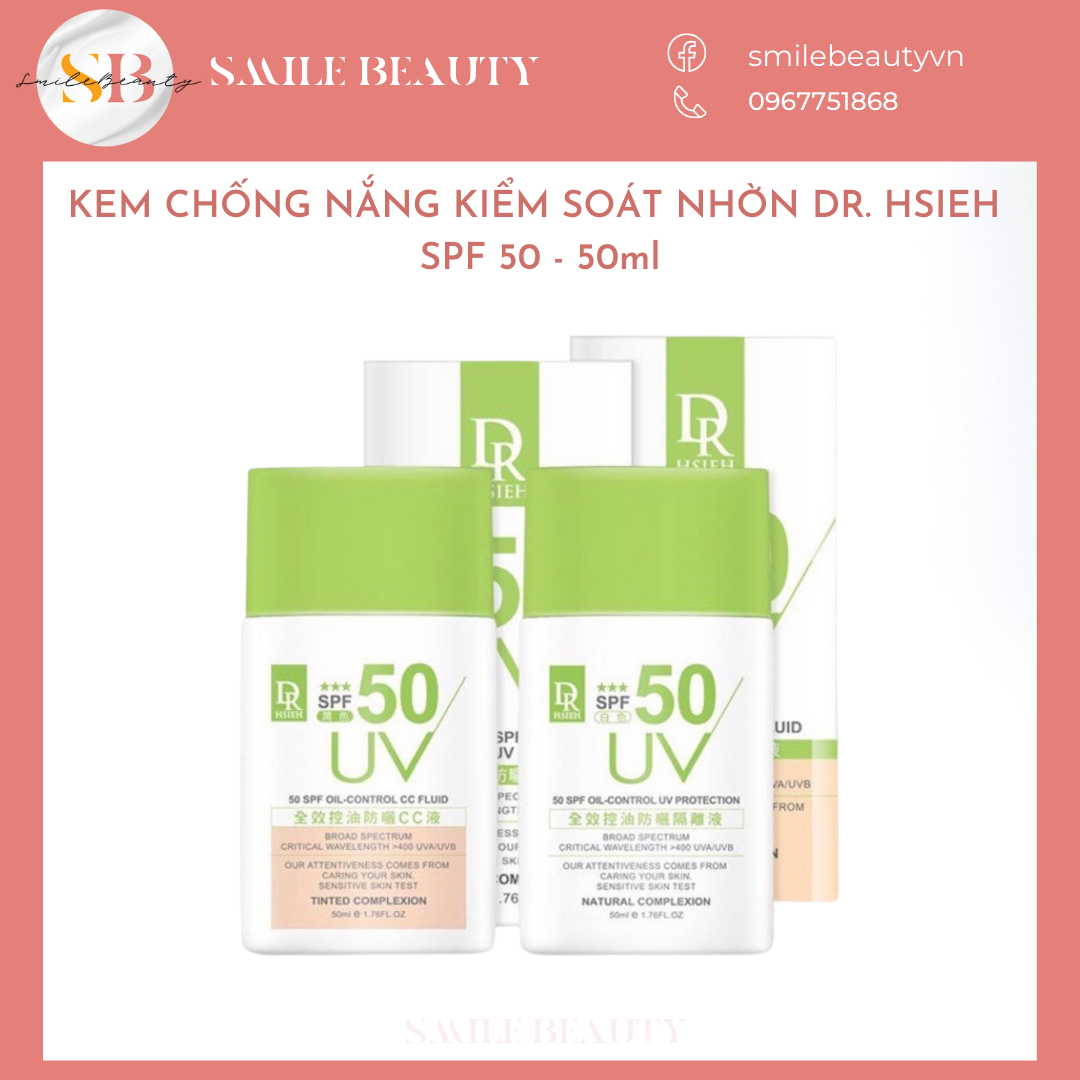 Kem chống nắng kiềm dầu dr.hsieh spf50★★★ uv 50ml