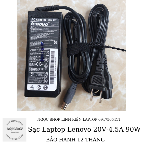 Sạc Laptop Lenovo 20V-4.5A 90W đầu kim T400 T410 T420 T430 T60 T61 T500 E220 E430 X201 X220 X60 X61 Y510 Y430