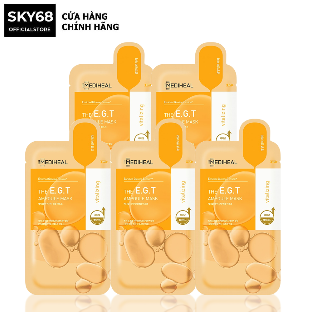 Combo 5 Mặt nạ chống lão hóa, dưỡng trắng da Mediheal The E.G.T Ampoule Mask 27ml
