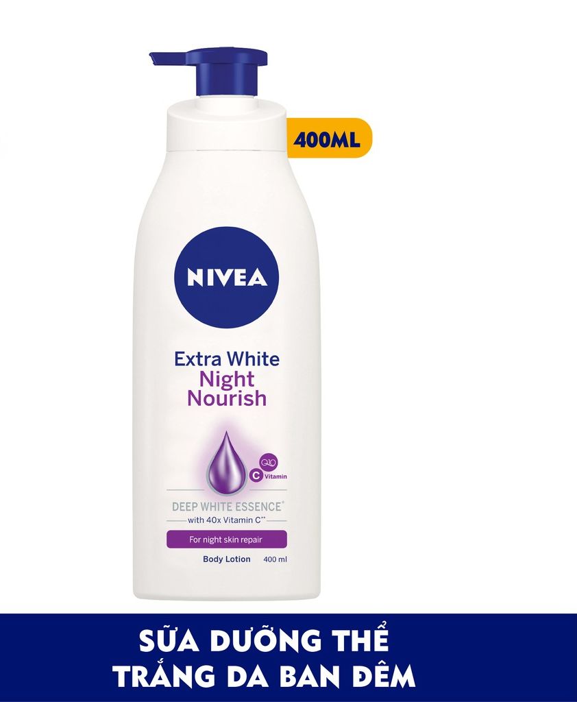 Sữa dưỡng thể trắng da Nivea Ban đêm bổ sung Collagen 400ml/chai