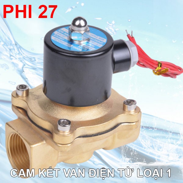 Van nước tự động điều khiển bằng điện, van điện từ phi 27 220V LOẠI TỐT (Thường đóng), công tắc dòng chảy, bộ tưới cây tự động,van thoát nước