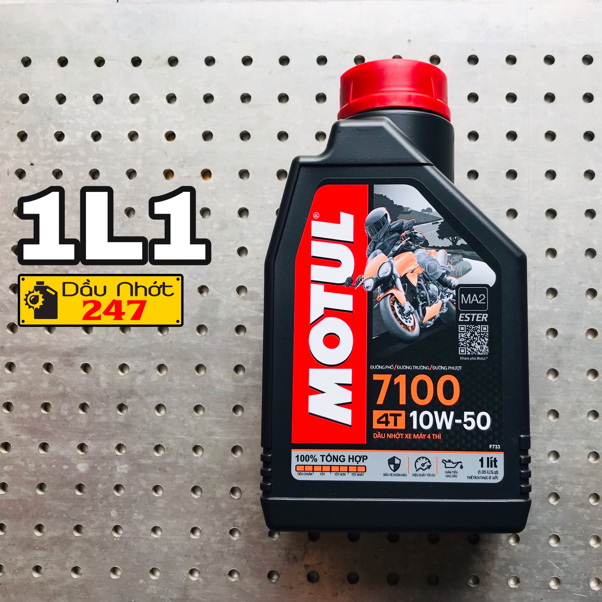 Combo 1L1 Dầu nhớt Motul 4T 7100 10w50