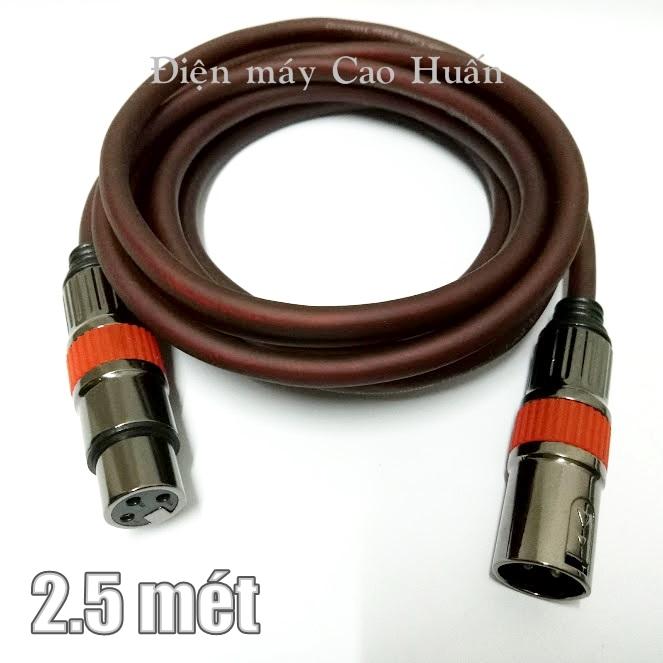 Dây micro, dây mic thu âm jack canon 2 đầu kết nối mixer, sound card 2.5m
