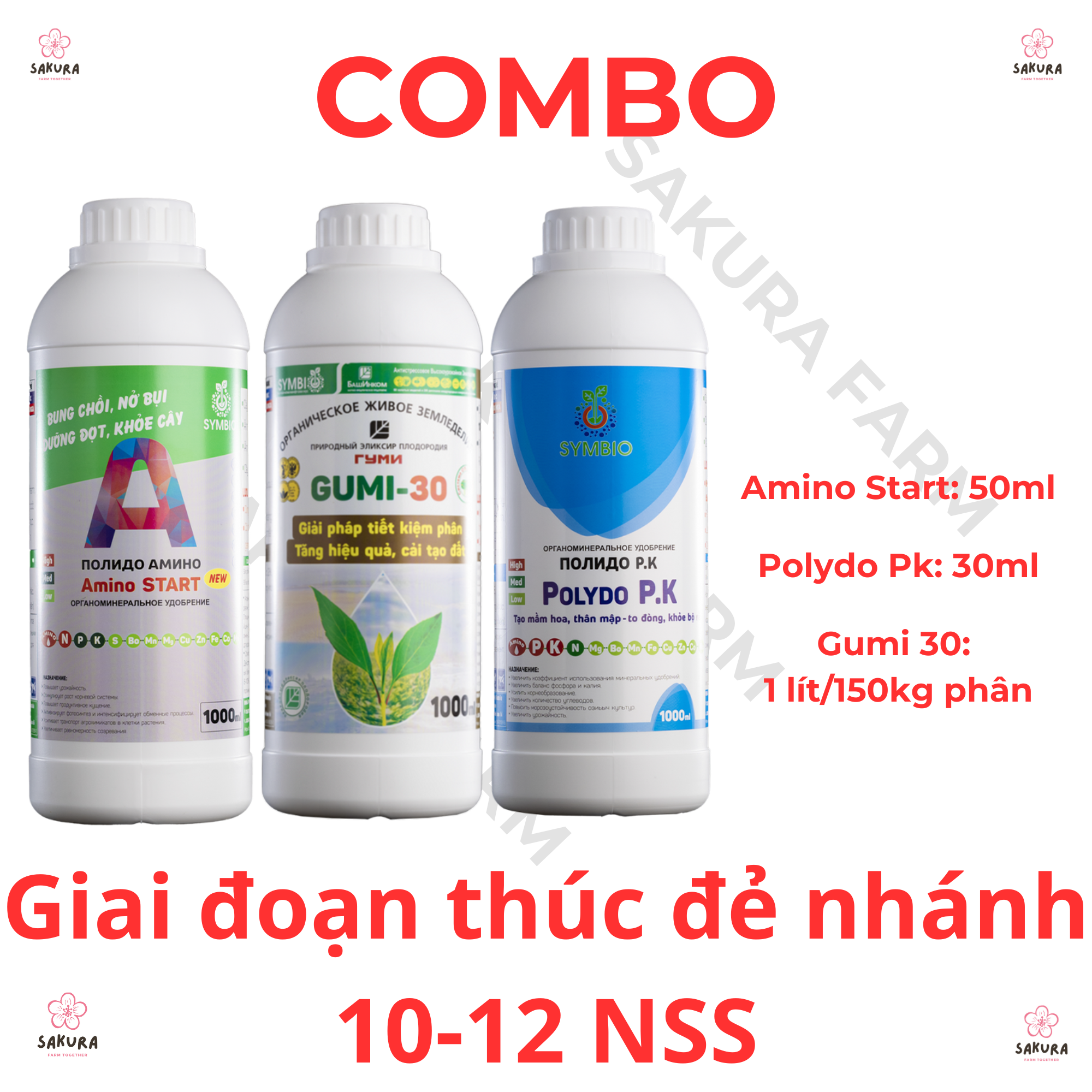 Symbio Bộ chế phẩm sinh học phân bón Symbio giai đoạn thúc đẻ nhánh, nở bụi cây to mập, phát triển mạnh giảm lượng phân bón