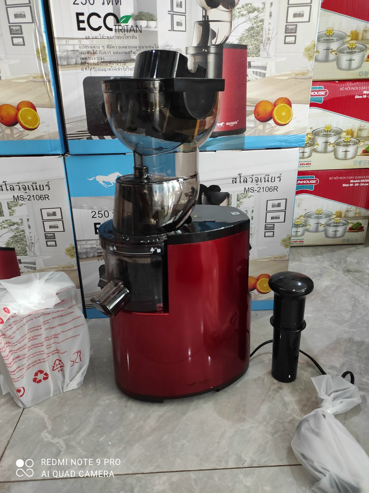 Máy ép chậm nguyên quả Misushita Thái Lan MS-2106R công suất 250W - Hàng chính hãng, bảo hành 12 tháng