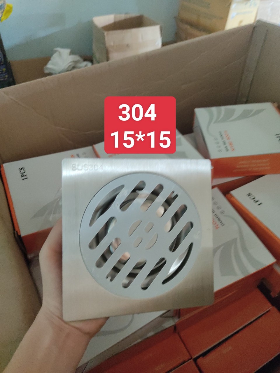 Hố ga, lọc rác, lược rác inox 304 chất lượng cao 15*15mm, 1t5 phi 60 phi 90