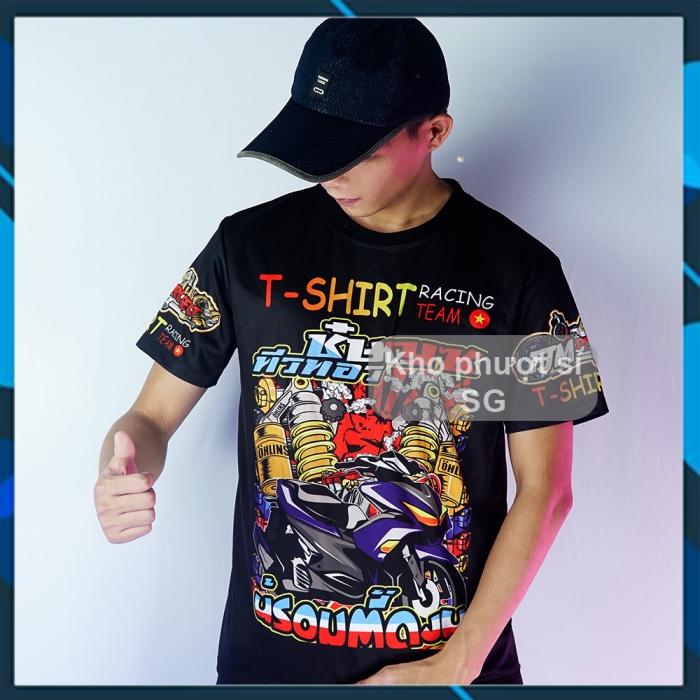 Áo thun đua xe máy tem xe Chibi 3D T-Shirt Racing - Áo thun RCB Racing áo thun đua xe máy nam