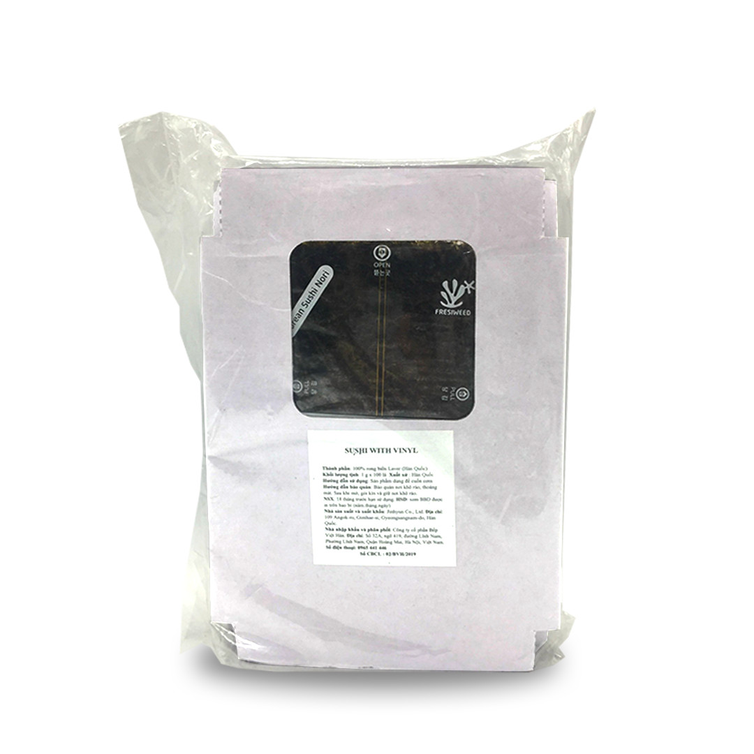 Rong biển cuộn cơm tam giác fresiweed 100 lá