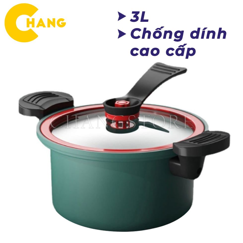 Nồi Áp Suất Hàn Quốc Chống Dính Dung Tích 3.5 Lít, 22Cm , Nồi Hầm Hàn Quốc Dùng Được Cho Cả Bếp Từ , Chất Liệu An Toàn Dễ Vệ Sinh