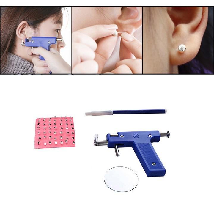 Máy bấm lỗ tai piercing máy bấm khuyên tai dụng cụ bấm tai kèm 144 khuyên