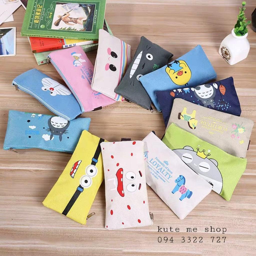Túi đựng bút vải bố hình hoạt hình (TOTORO và các bạn)