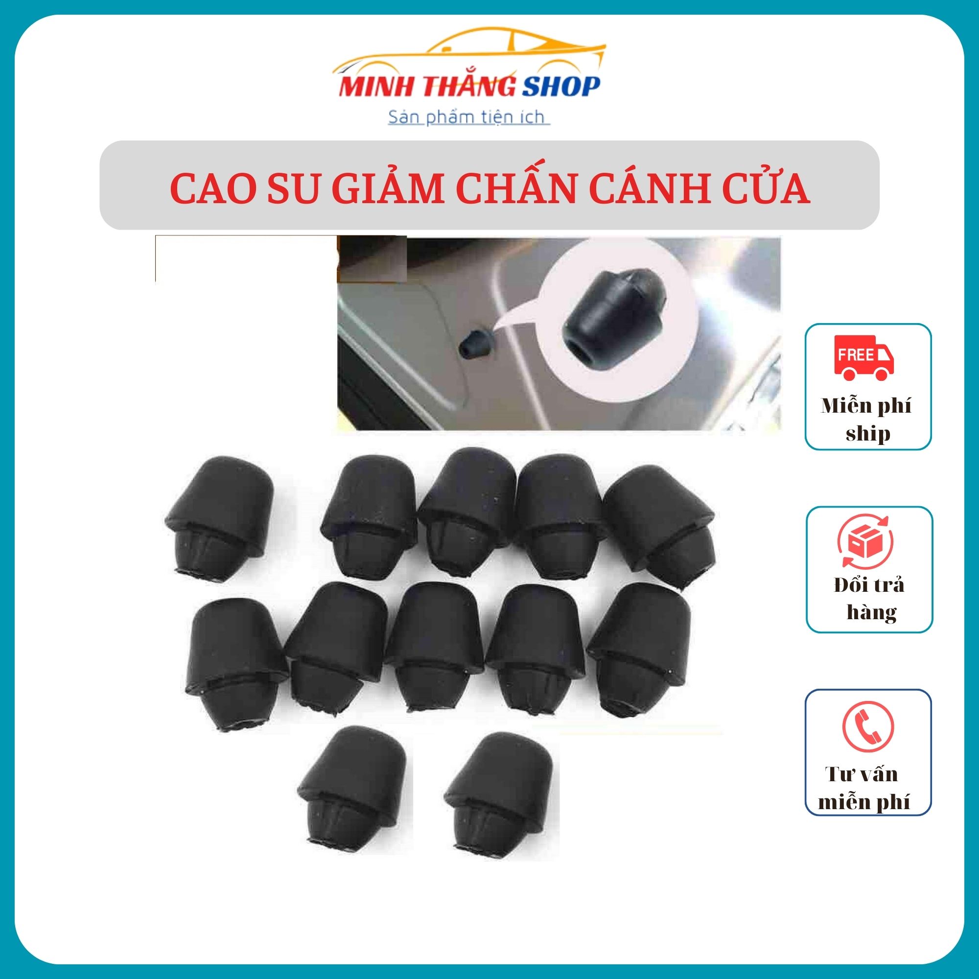 Bộ 2 Cao su giảm chấn cánh cửa xe ô tô