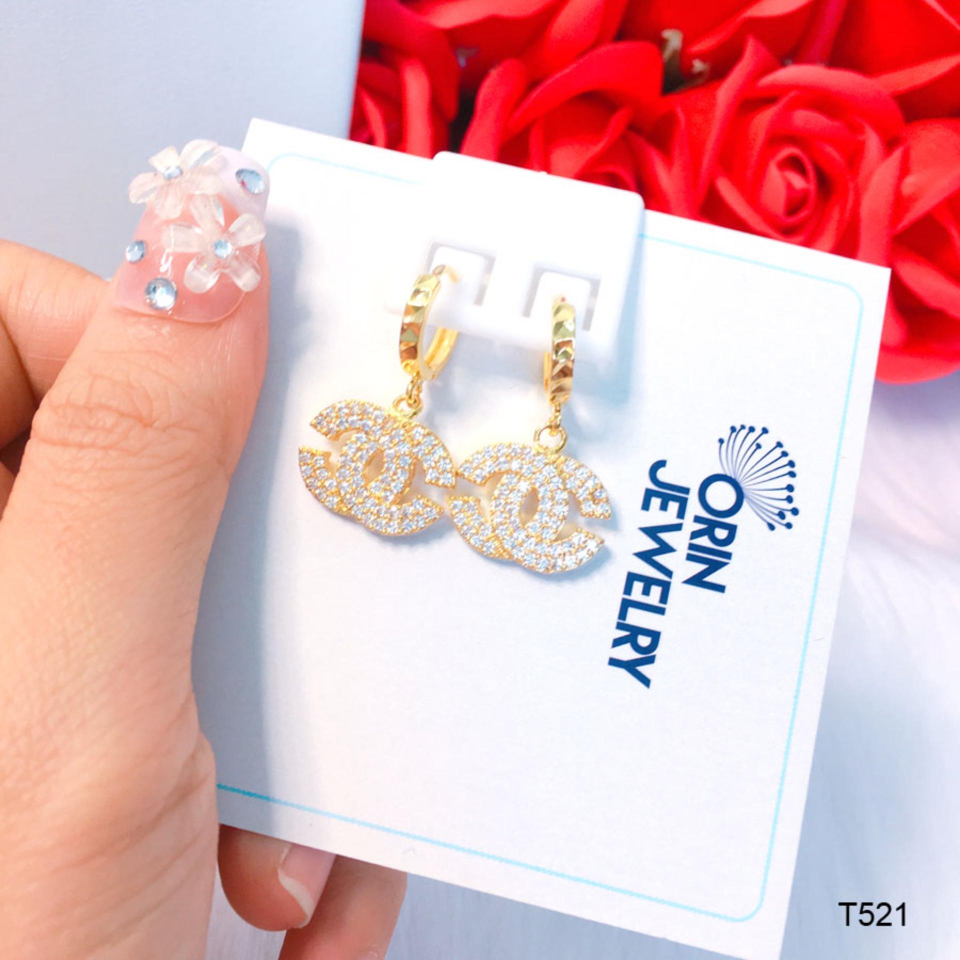 Bông tai thời trang nữ chữ x đính đá thiết kế thời thượng Orin T521