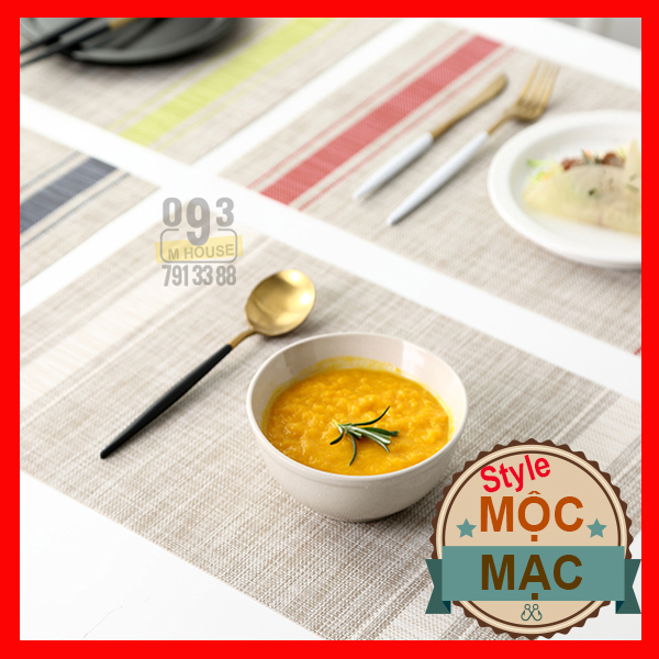 Tấm Lót Chén Dĩa Khăn Ăn Sọc Ngang 45x30 cm 2s