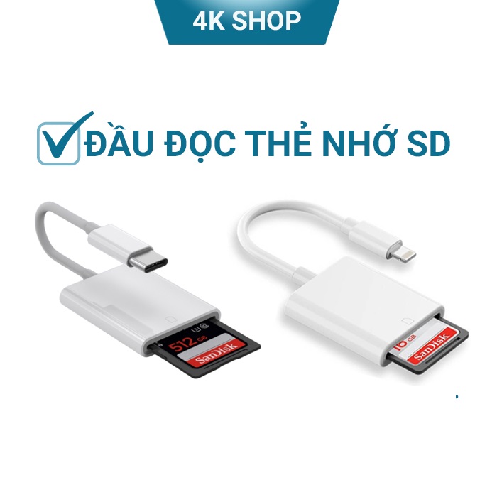 Đầu đọc thẻ SD OTG cho i.p, ip.ad, samsung, oppo
