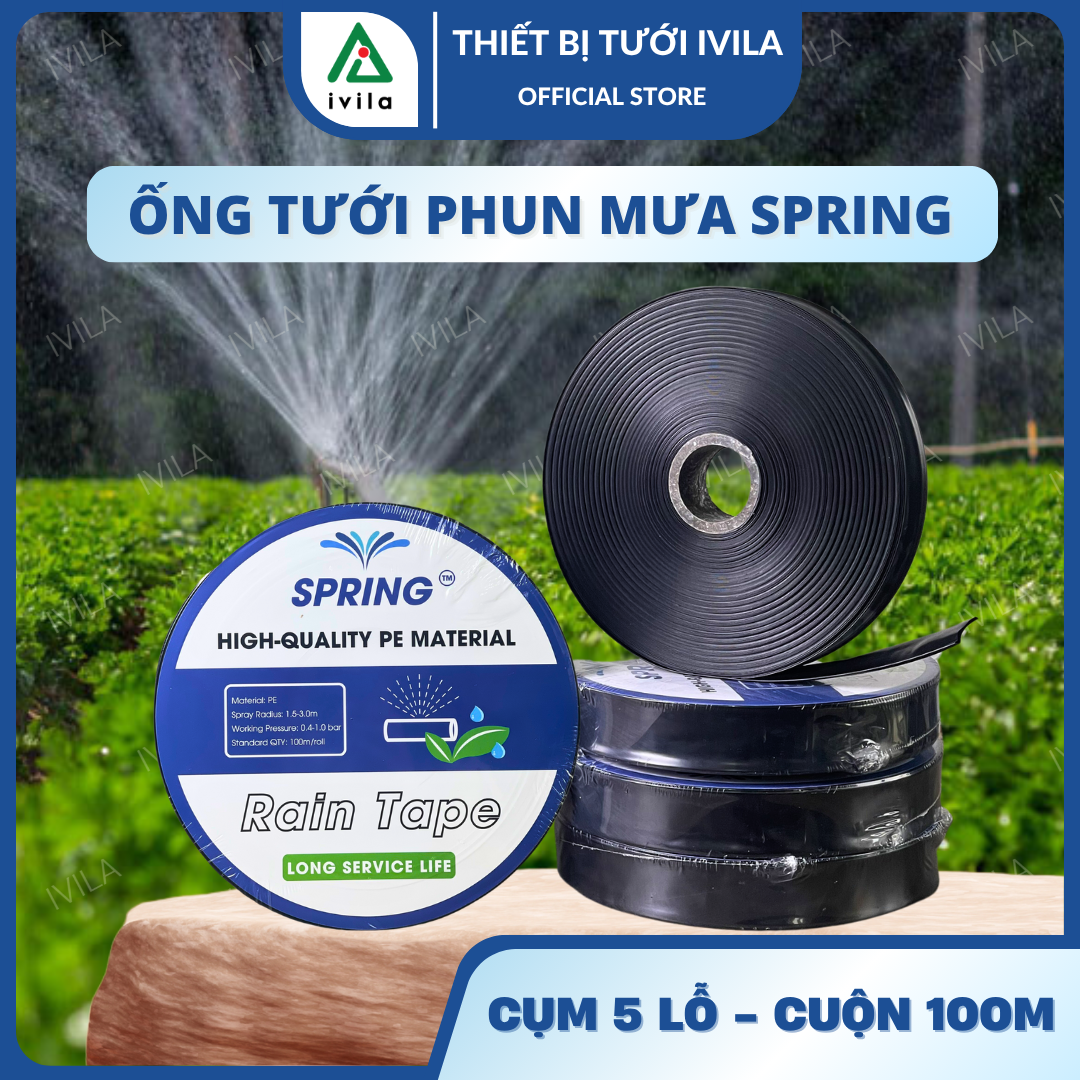  Cuộn 100m Ống phun mưa IVILA 27 32mm - Ống tưới phun mưa - Dây tưới phun mưa - Ống tưới cây - Dây tưới cây - Ống mềm tưới cây - 100% nhựa nguyên sinh 