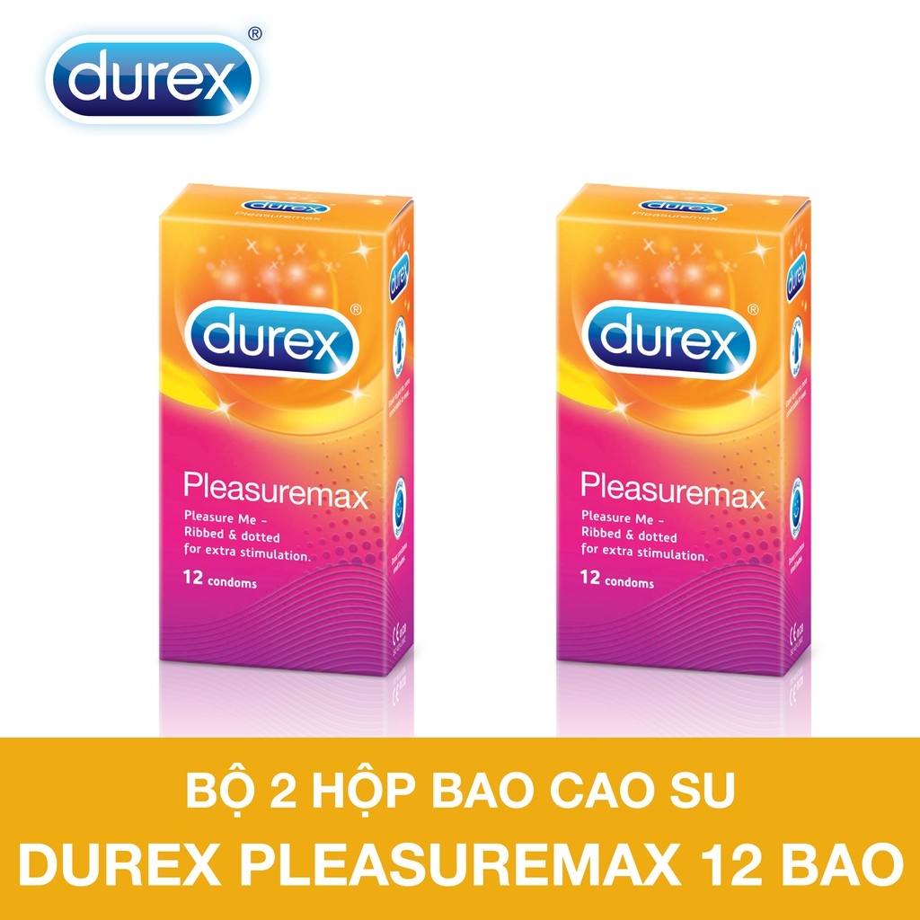 Bộ 2 hộp bao cao su durex pleasuremax 12 bao / hộp