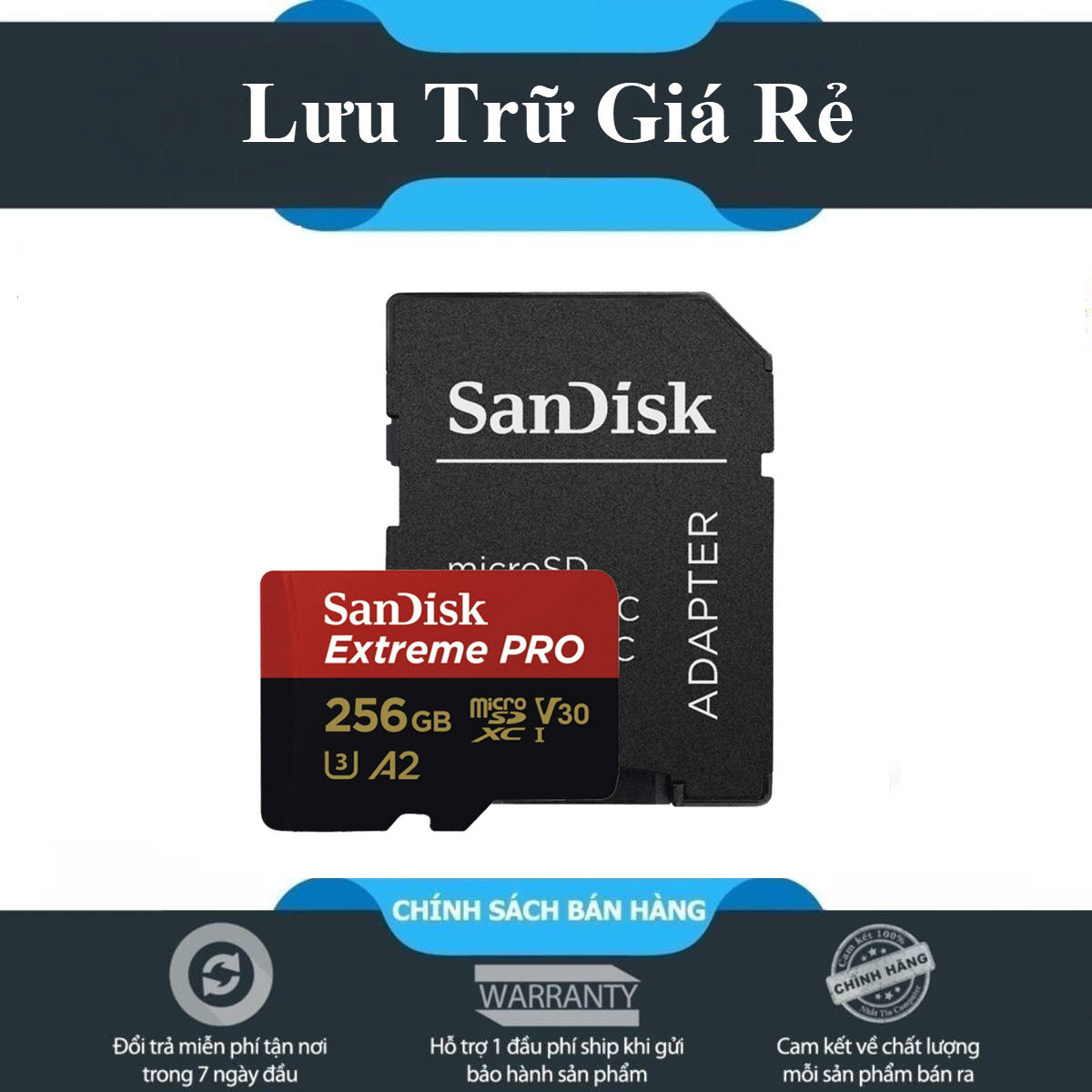 Thẻ nhớ microsdxc sandisk extreme pro a2 - 256gb v30 u3 170mb/s sdsqxcz-256g-gn6ma - hàng chính hãng