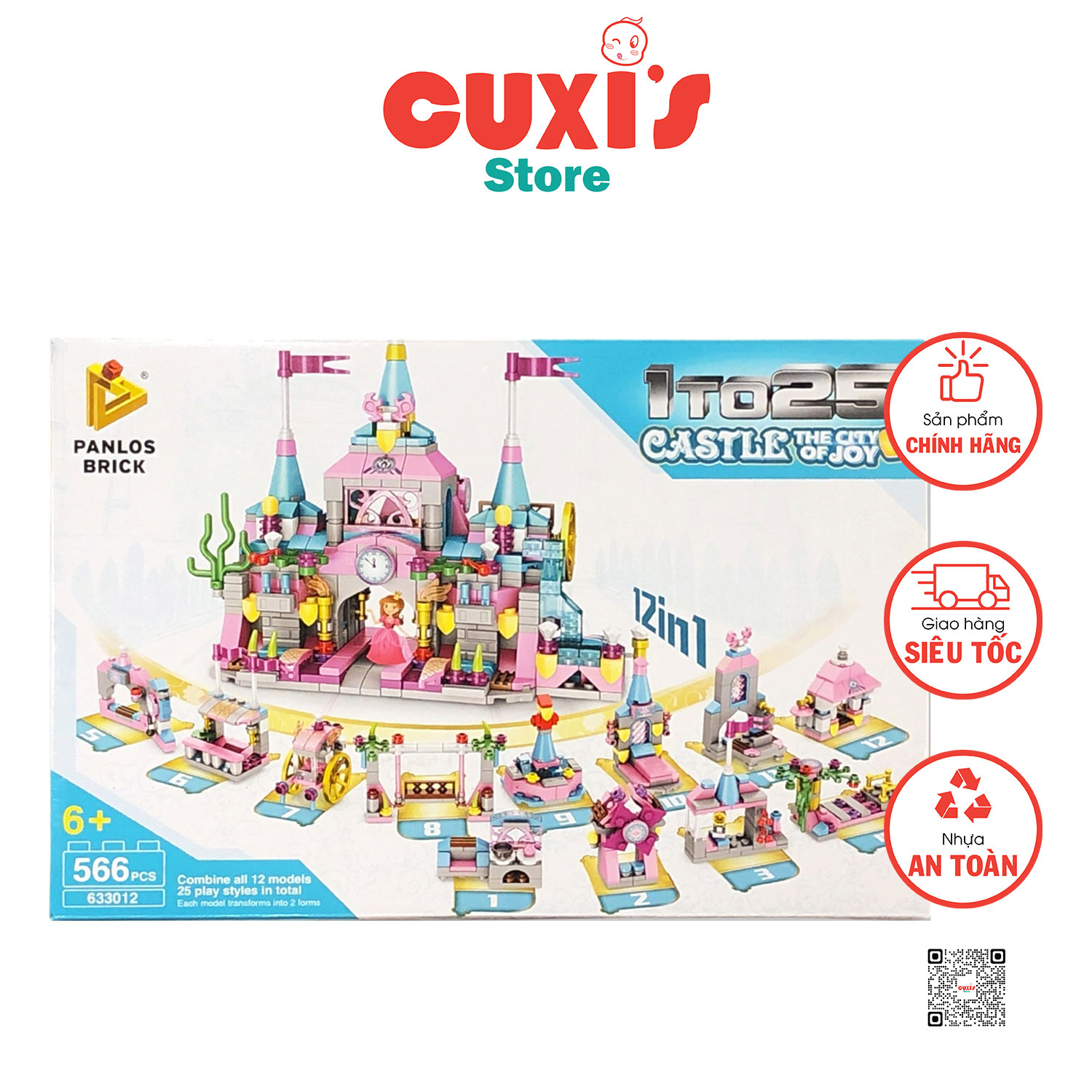 Đồ chơi lắp ráp panlos bricks lâu đài 12 trong 1 633012