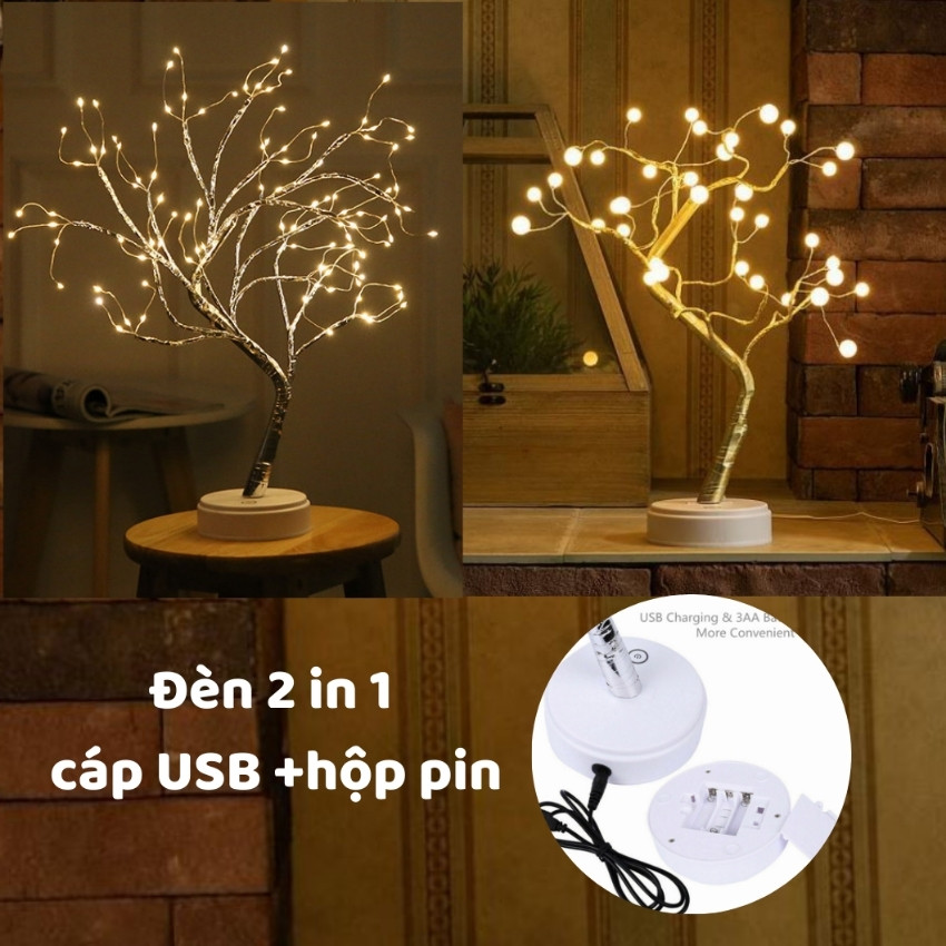 Đèn led hình cây jd07 đèn ngủ để bàn siêu xinh trang trí phòng ngủ, phòng khách, trang trí góc học tập, bàn làm việc cực sang và đẹp lung linh - jupy decor