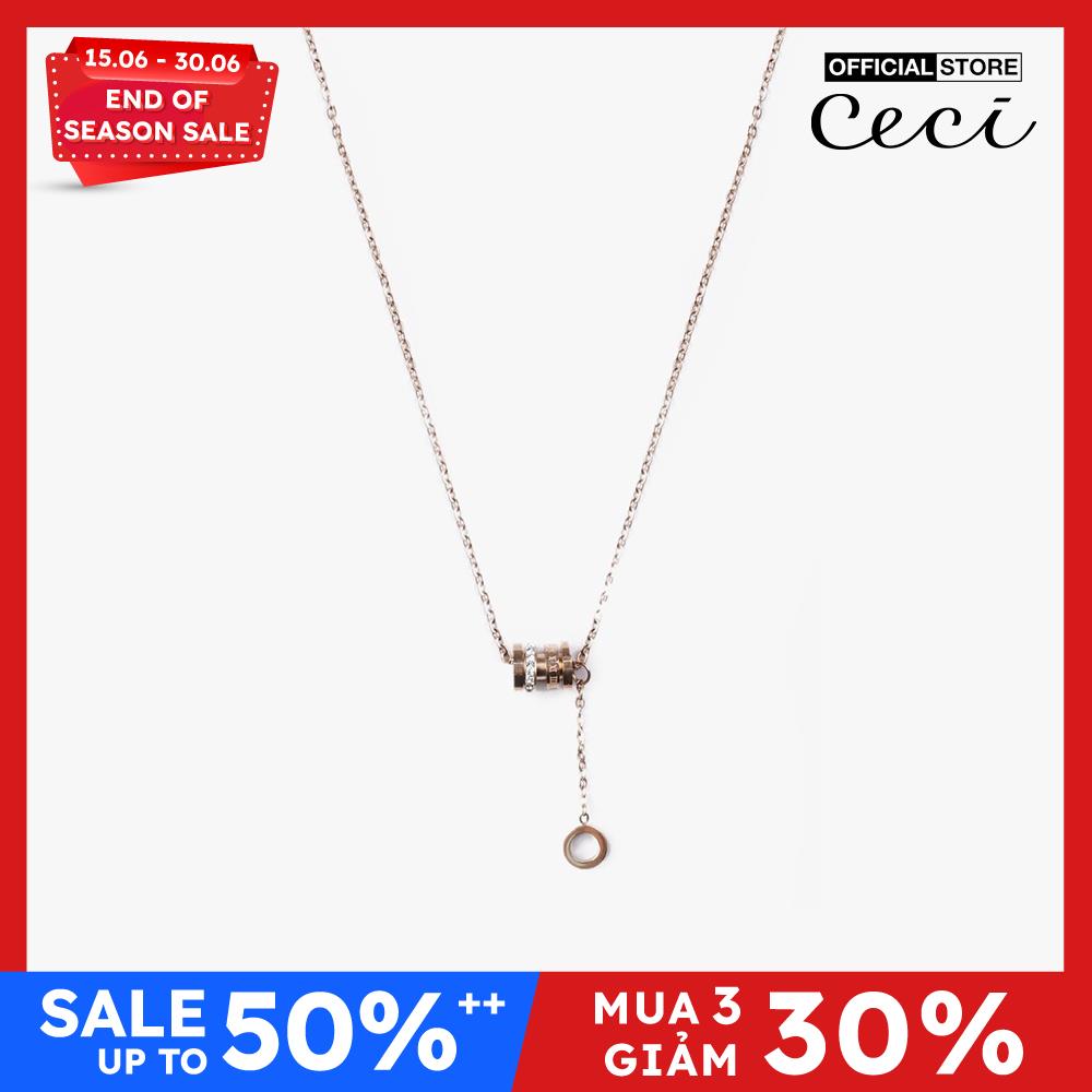 GIÁ END OF SEASON SALE MUA 3 GIẢM 30 CHỈ 15/06 30/06 CECI Dây chuyền nữ chuỗi xích nhỏ phối mặt dây thiết kế độc đáo CC40100011727