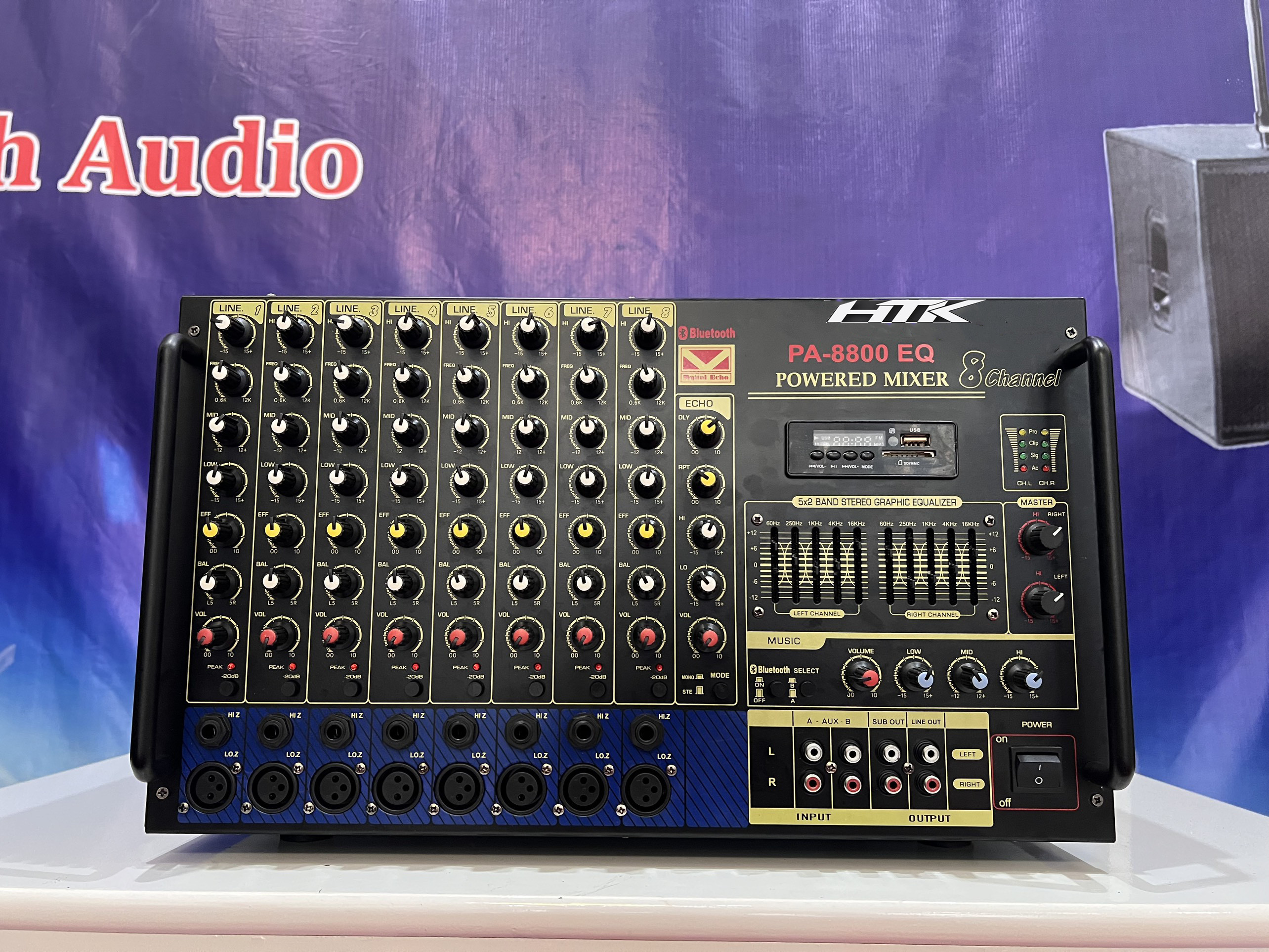 Âmpli karaoke và nghe nhạc 16 sò lớn pa - 8800eq htk