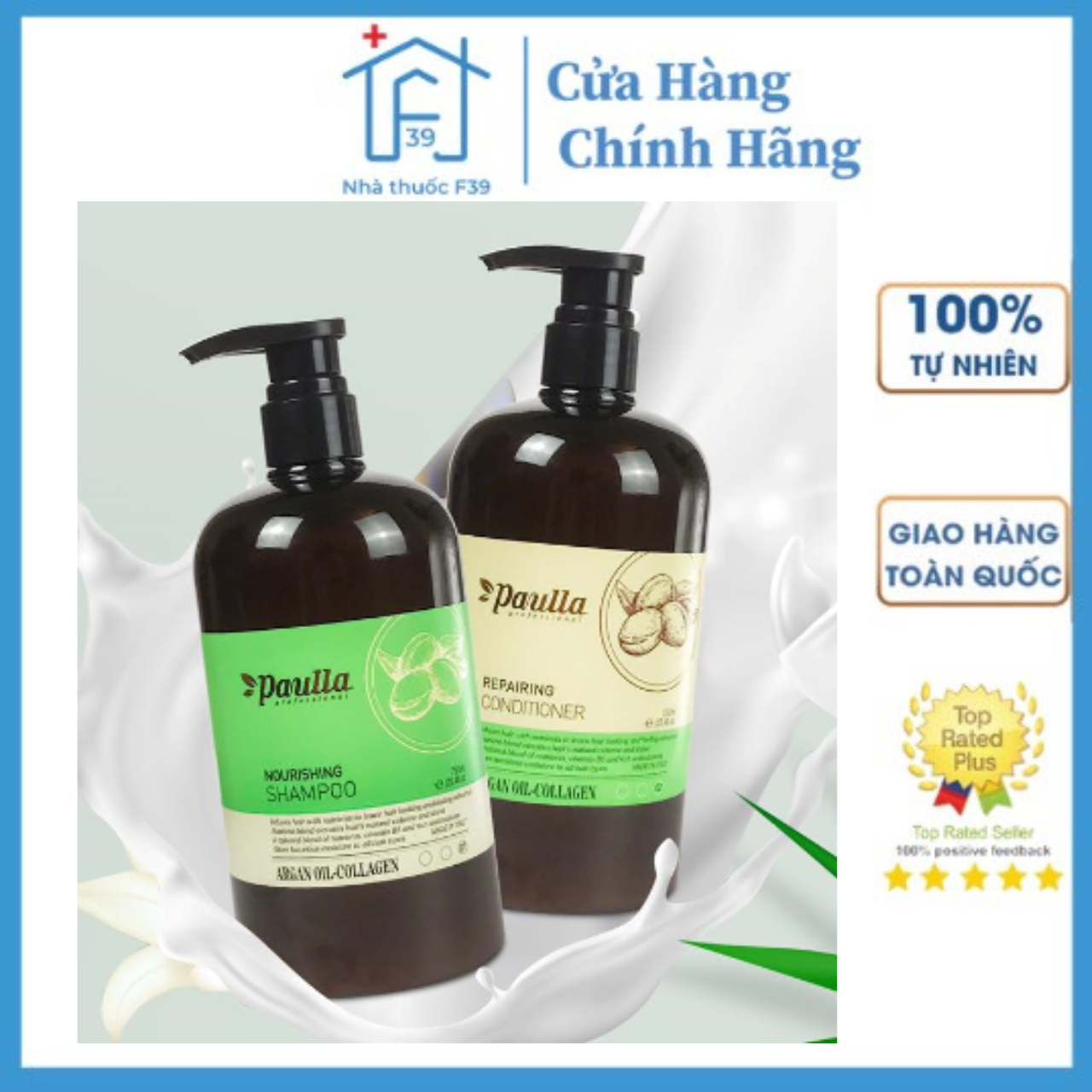 Cặp gội xả paulla 750ml tái tạo và phục hồi tế bào mầm tóc chống gãy rụng kích thích mọc tóc phục hồi tóc khô sơ