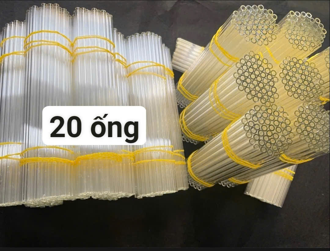 Set 20 Ống Thủy Tinh Borosilicate Dài 20cm Ống Thẳng