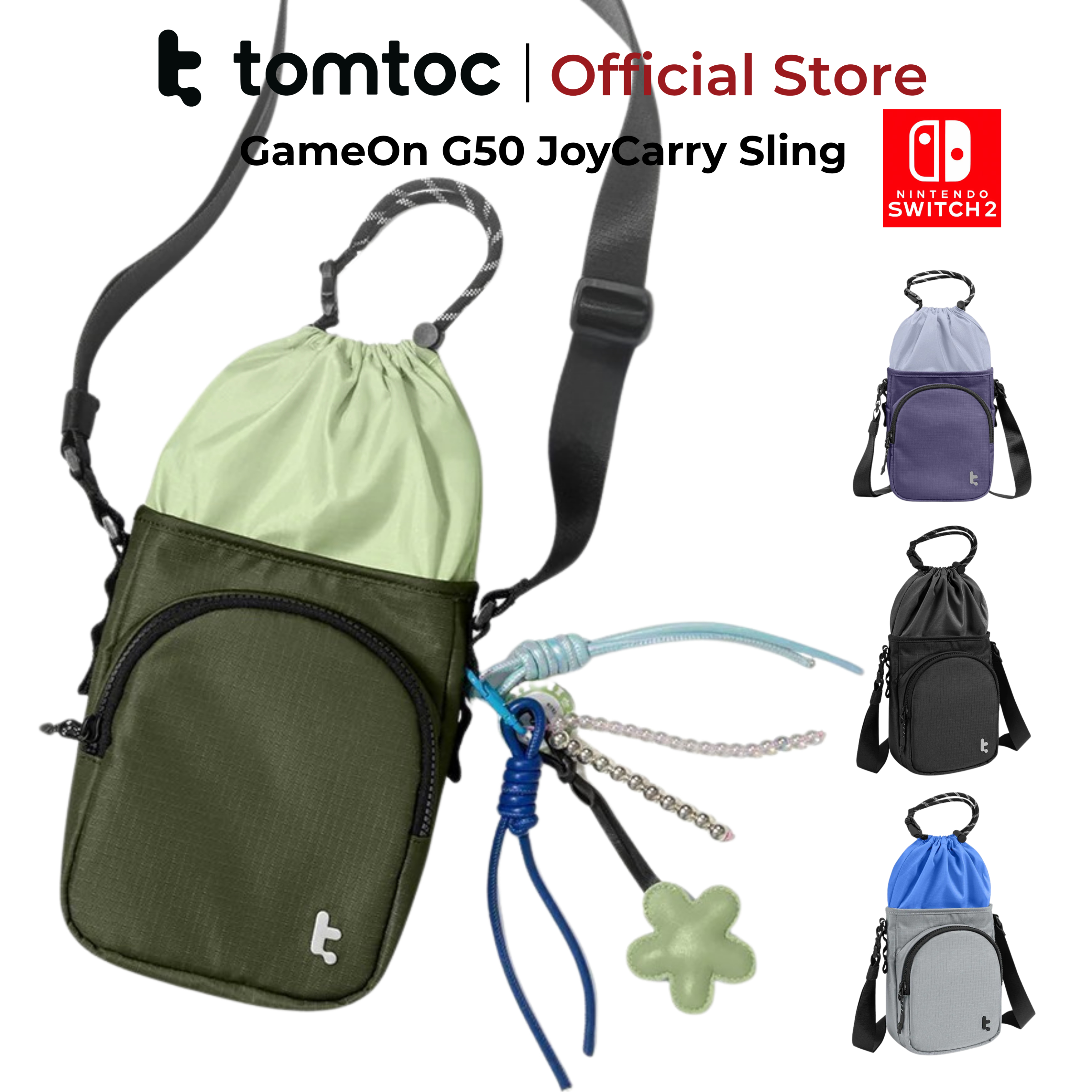 Túi đeo chéo Tomtoc GameOn-G50 cho Nintendo Switch 2 JoyCarry Sling chính hãng, đựng phụ kiện
