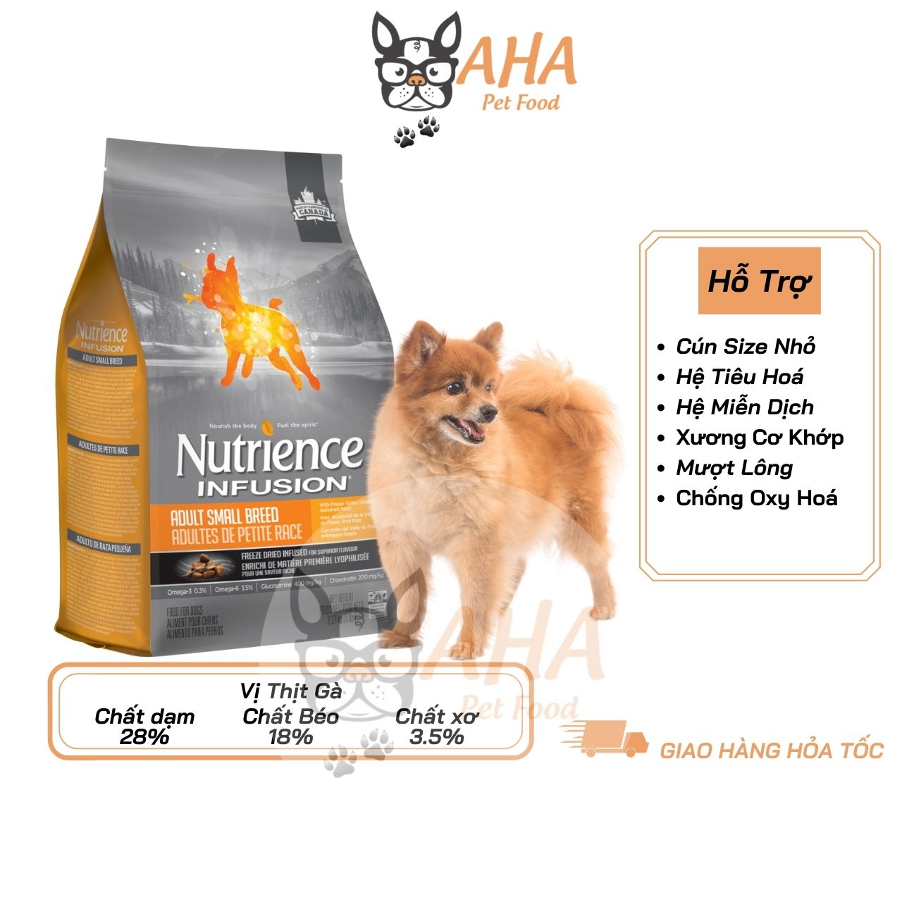 Dog food phốc-nutrience-chicken vegetables fruit natural aid digestion