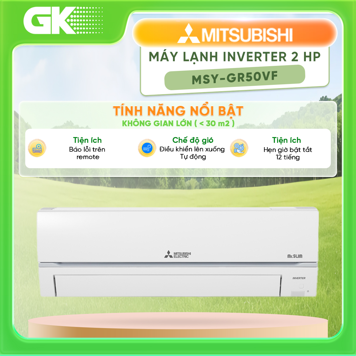 Máy lạnh inverter mitsubishi electric msy-gr50vf - bảo hành 12 tháng - giao toàn quốc
