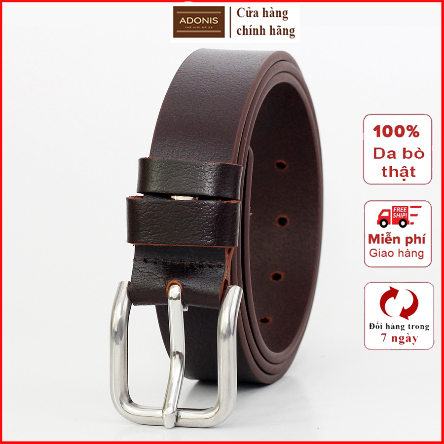 Thắt lưng nam da bò nguyên tấm ADL03 dây lưng nam khóa kim đúc nguyên khối chống gỉ dây nịt bụng nam da thật siêu bền giá xưởng bảo hành 12 tháng - Adonis Store