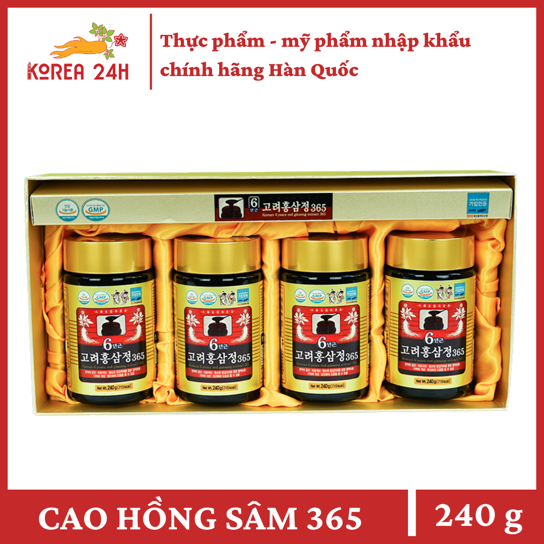 [HCM]Cao Hồng Sâm 365 6 năm tuổi hộp 4 lọ