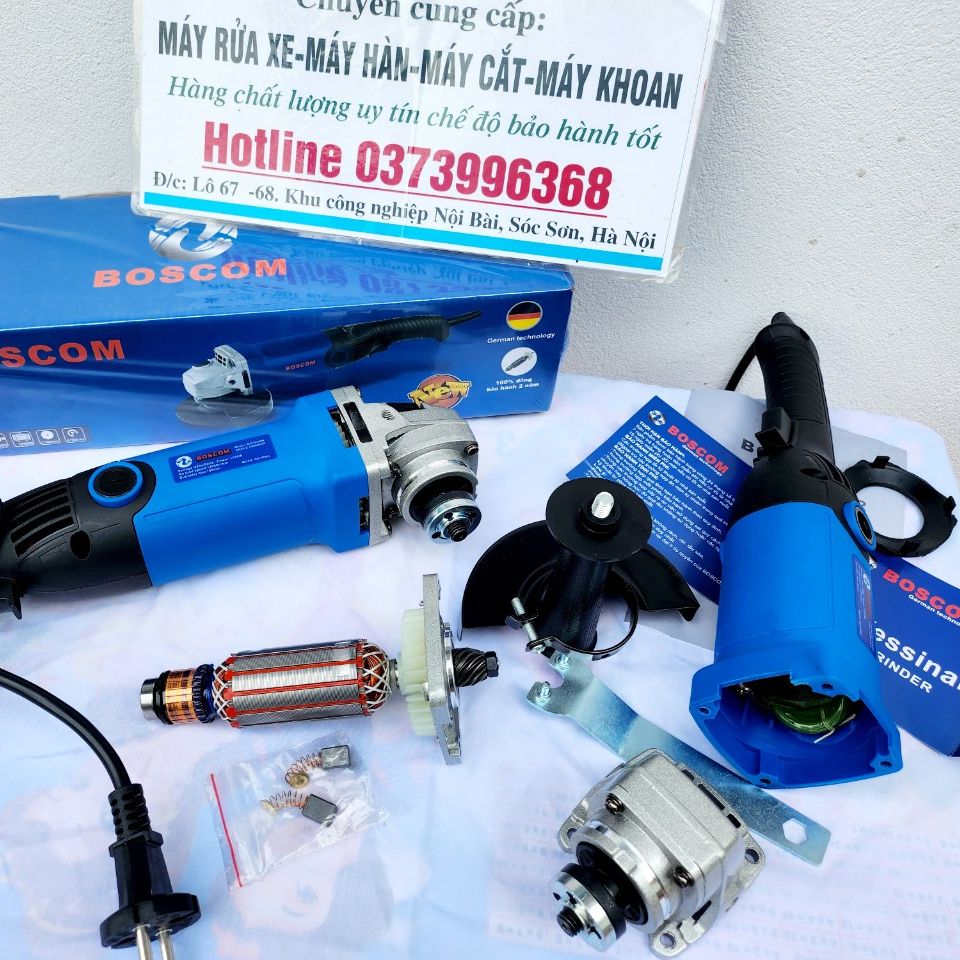 Máy mài góc, máy cắt cầm tay chính hãng BOSCOM 1050W| Cưa - mài - đánh bóng - chà nhám trên mọi bề mặt| Máy mài giá rẻ