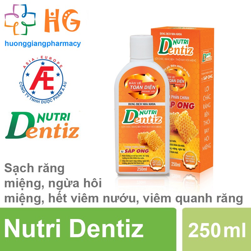 Nước súc miệng Nutridentiz - Lợi chắc, răng bền, thổi bay mùi hôi miệng (Chai 250ml)