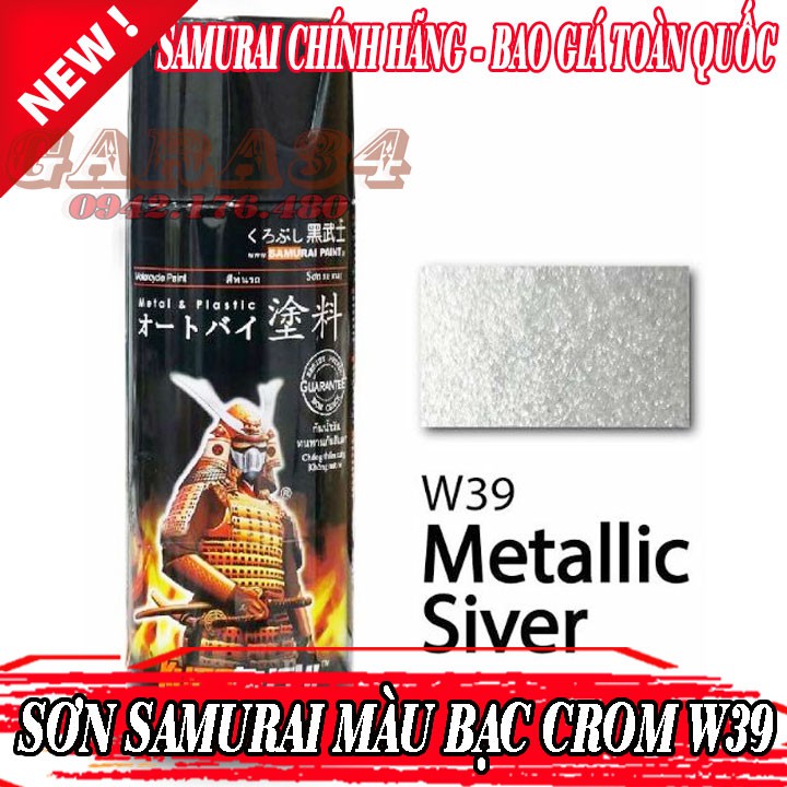 Sơn samurai màu bạc crôm ánh kim w39